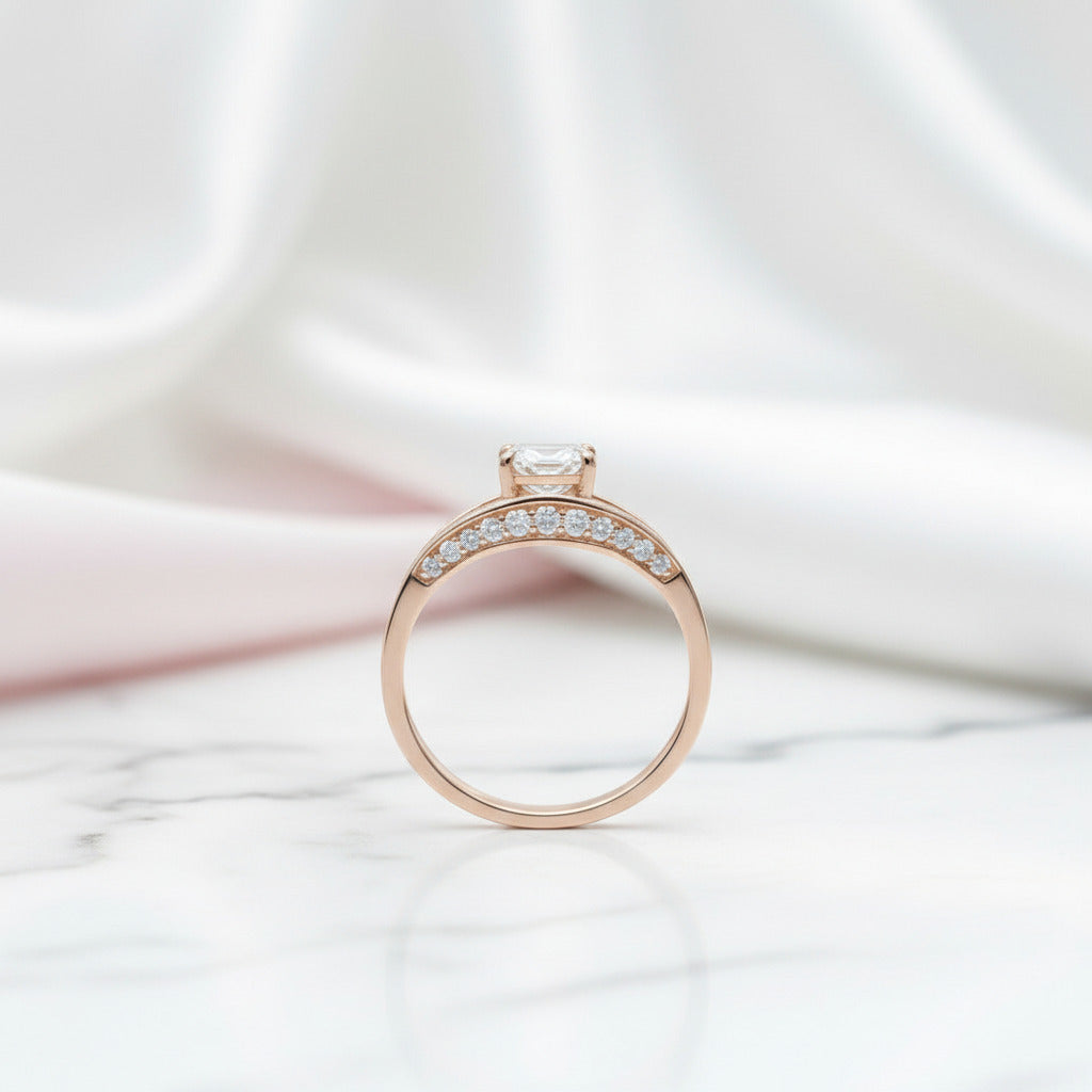 Forever One 18K Round Cut Diamond Option Engagement Ring-Black Diamonds New York
