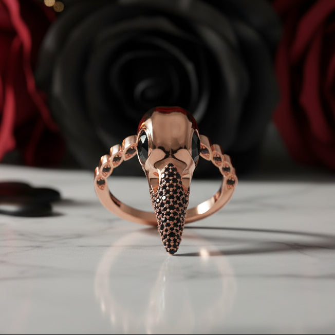 Forevermore- Paved Diamond Raven Skull Engagement Ring (Copy)-Black Diamonds New York
