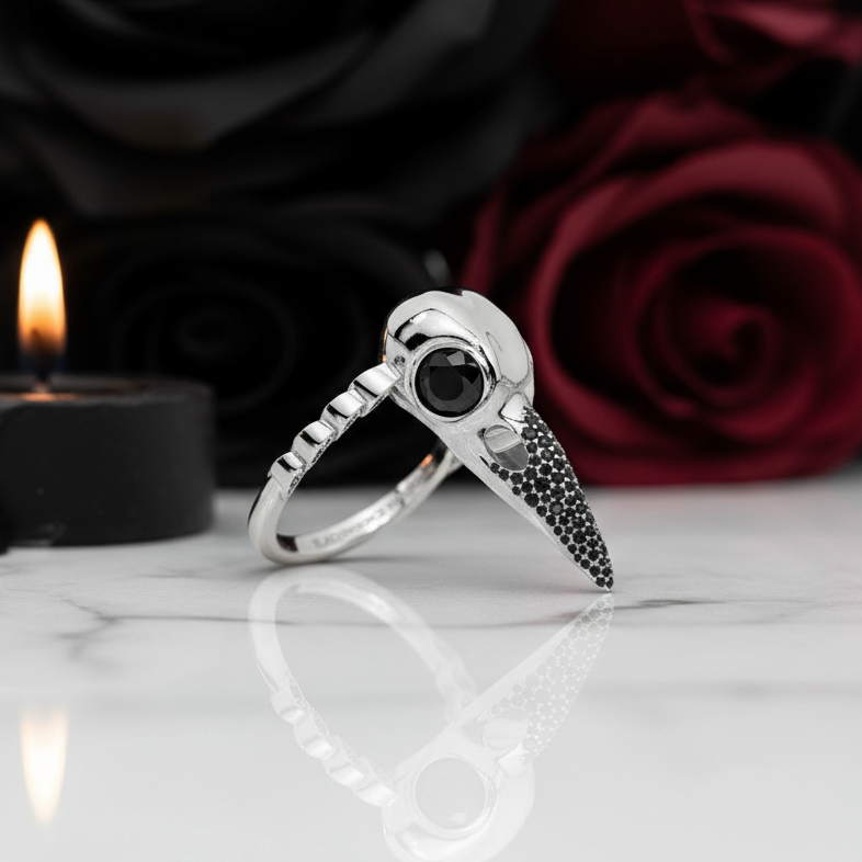 Forevermore- Paved Diamond Raven Skull Engagement Ring (Copy)-Black Diamonds New York