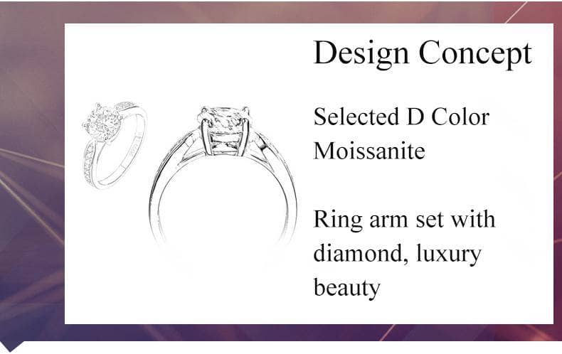 Four Prong Luxury Moissanite Engagement Ring-Black Diamonds New York