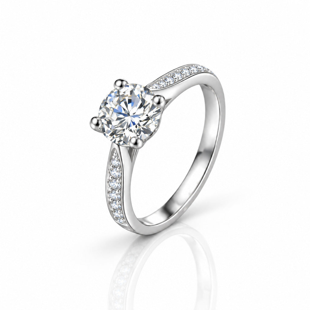 Four Prong Luxury Diamond Option Engagement Ring-Black Diamonds New York