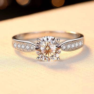 Four Prong Luxury Diamond Engagement Ring-Black Diamonds New York