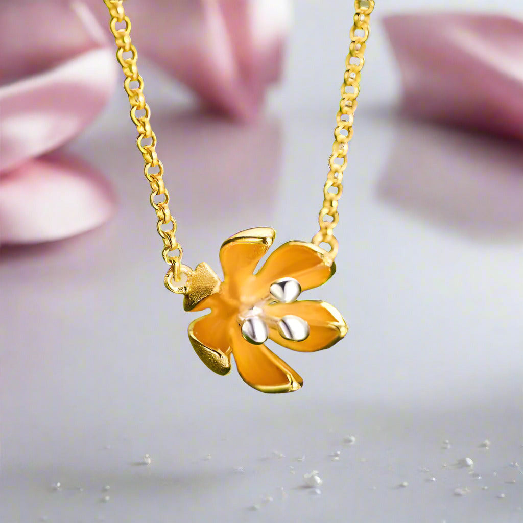 Fresh Blooming Flower Necklace-Black Diamonds New York