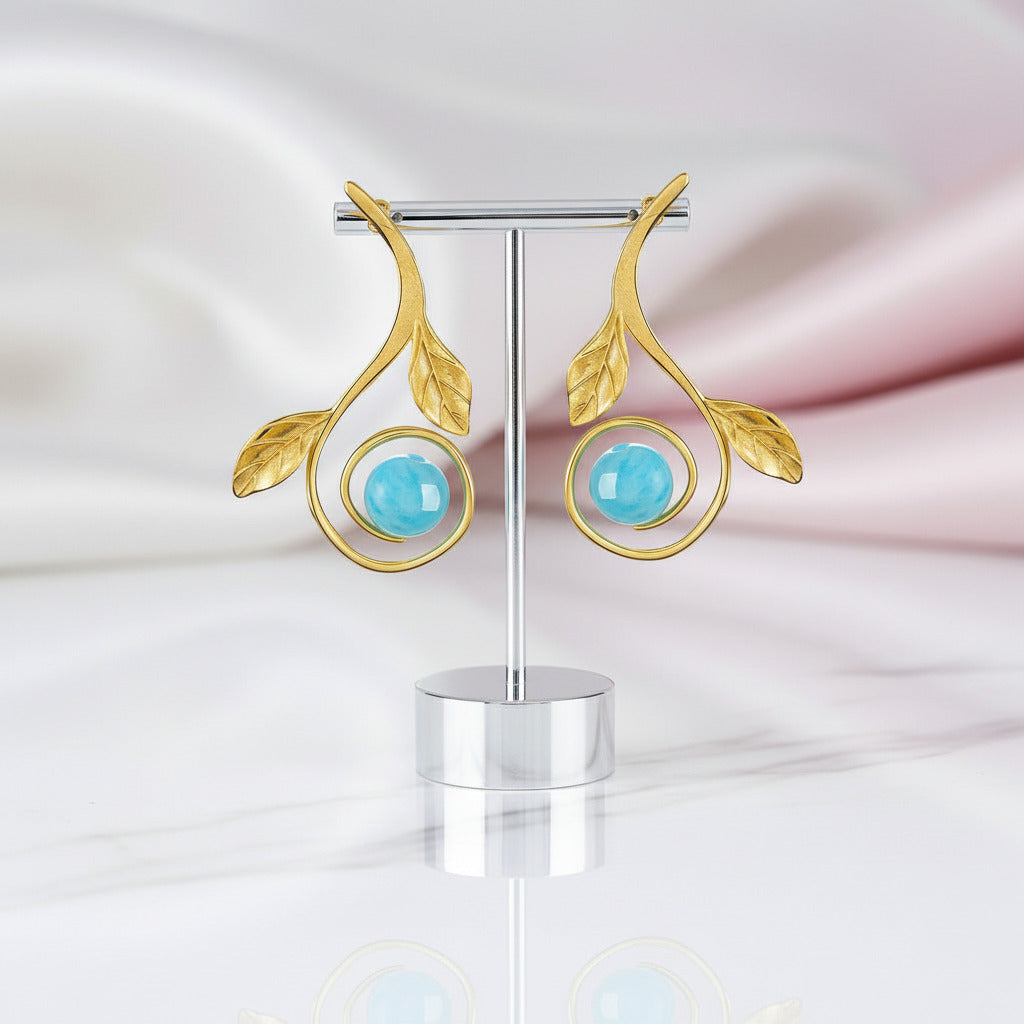 Fresh Branches Flower Drop Earrings-Black Diamonds New York