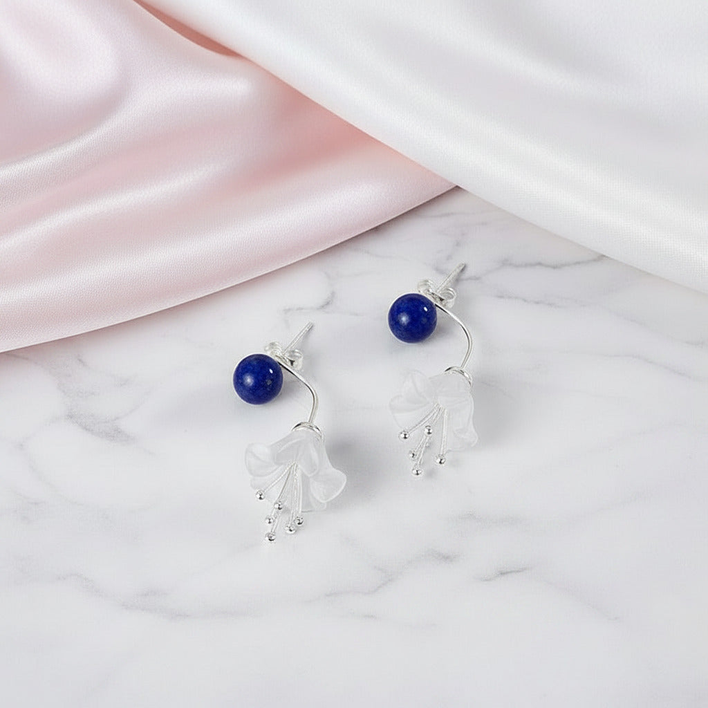 Fresh Flower Drop Earrings-Black Diamonds New York