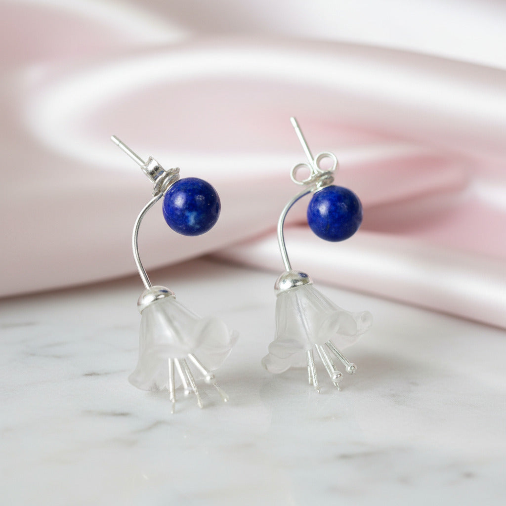 Fresh Flower Drop Earrings-Black Diamonds New York