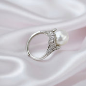 Natural Fresh Water White Pearl Jewelry Set-Black Diamonds New York