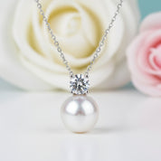 Freshwater Pearl 0.3 Ct Diamond Necklace-Black Diamonds New York