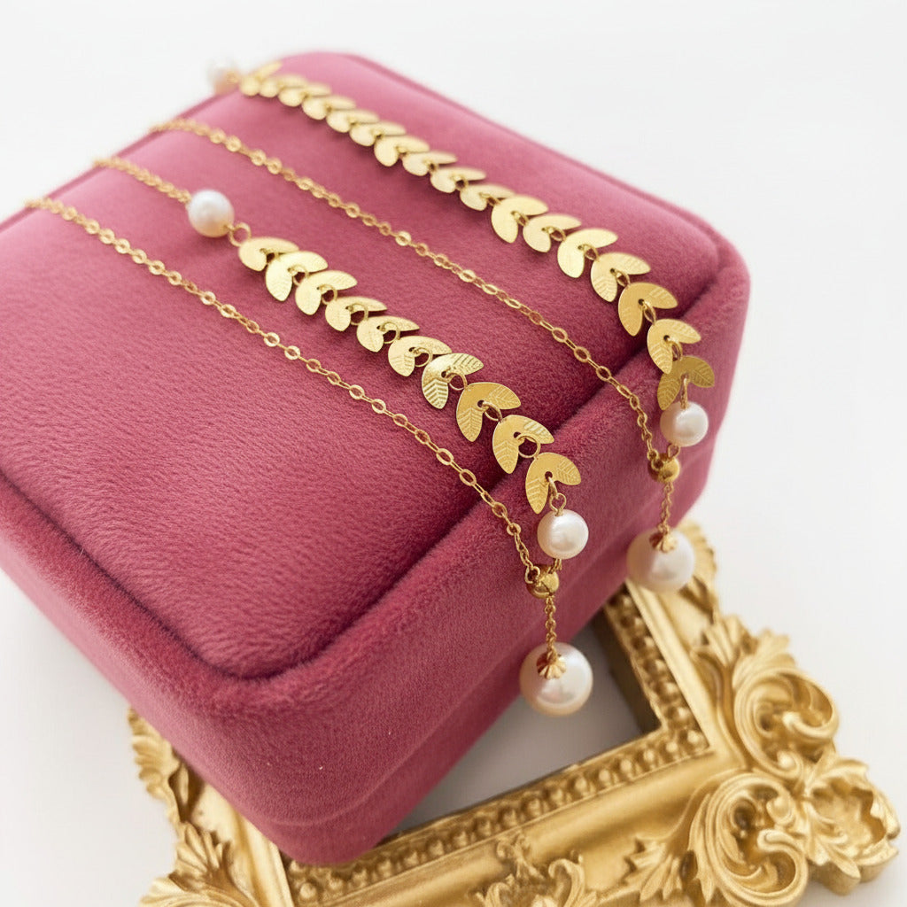 Freshwater Pearl 18k Yellow Gold Necklace-Black Diamonds New York