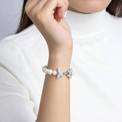 Freshwater Pearl Butterfly Bracelet-Black Diamonds New York