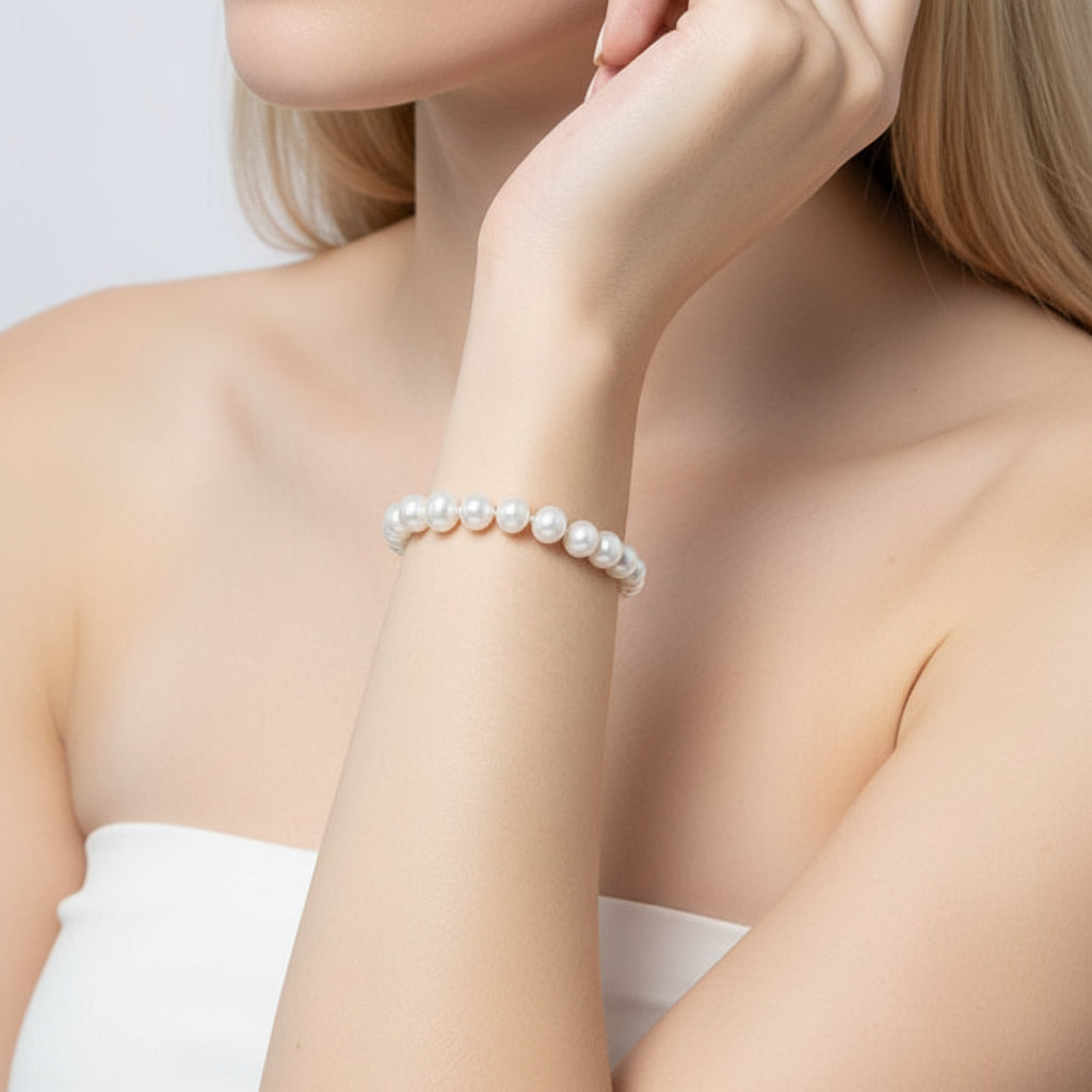 Freshwater Pearl Butterfly Bracelet-Black Diamonds New York