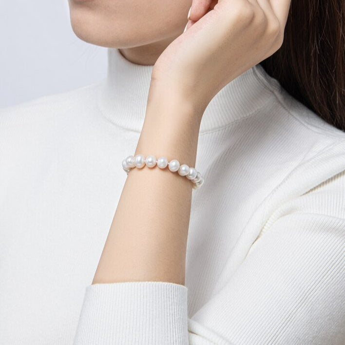 Freshwater Pearl Butterfly Bracelet-Black Diamonds New York