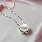 Freshwater Pearl Pendant Necklace-Black Diamonds New York