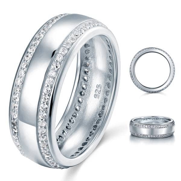 Full Eternity Men's Wedding Band Ring with EVN Stones-Black Diamonds New York