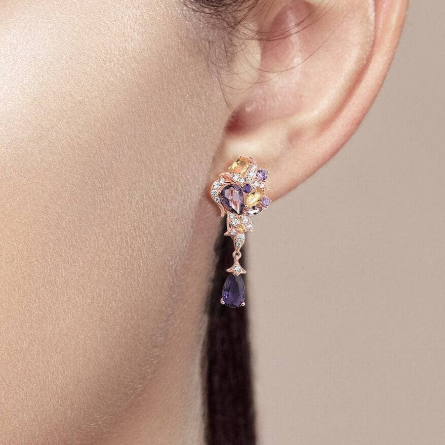 Gemstone Water Drop Earrings-Black Diamonds New York