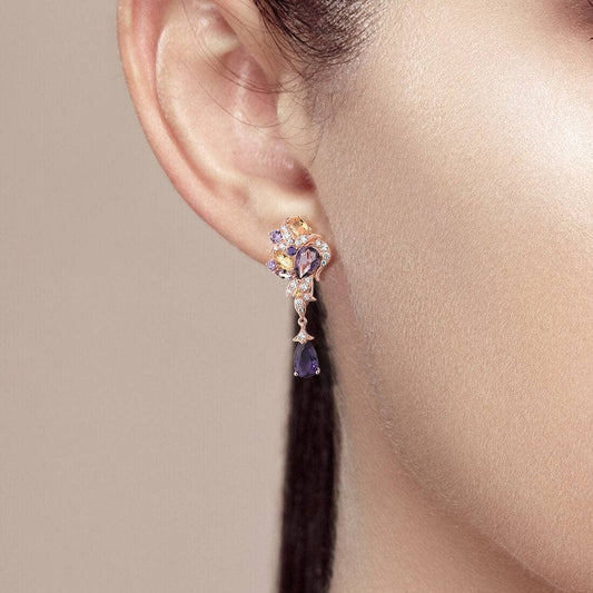 Gemstone Water Drop Earrings-Black Diamonds New York