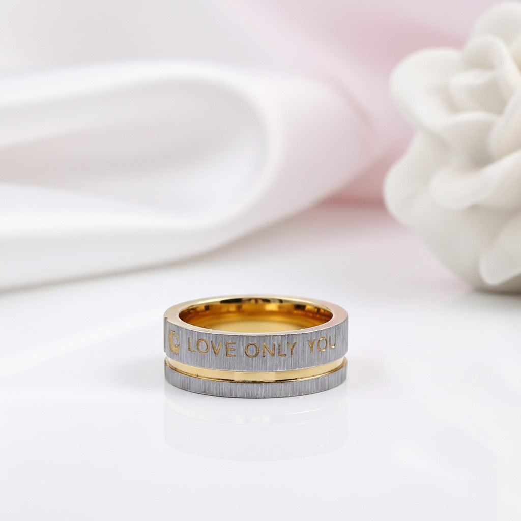 Gender Neutral Love Only You Gold Ring-Black Diamonds New York