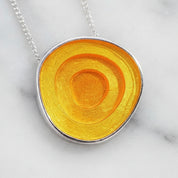 Geometric Round Epoxy Pendant-Black Diamonds New York