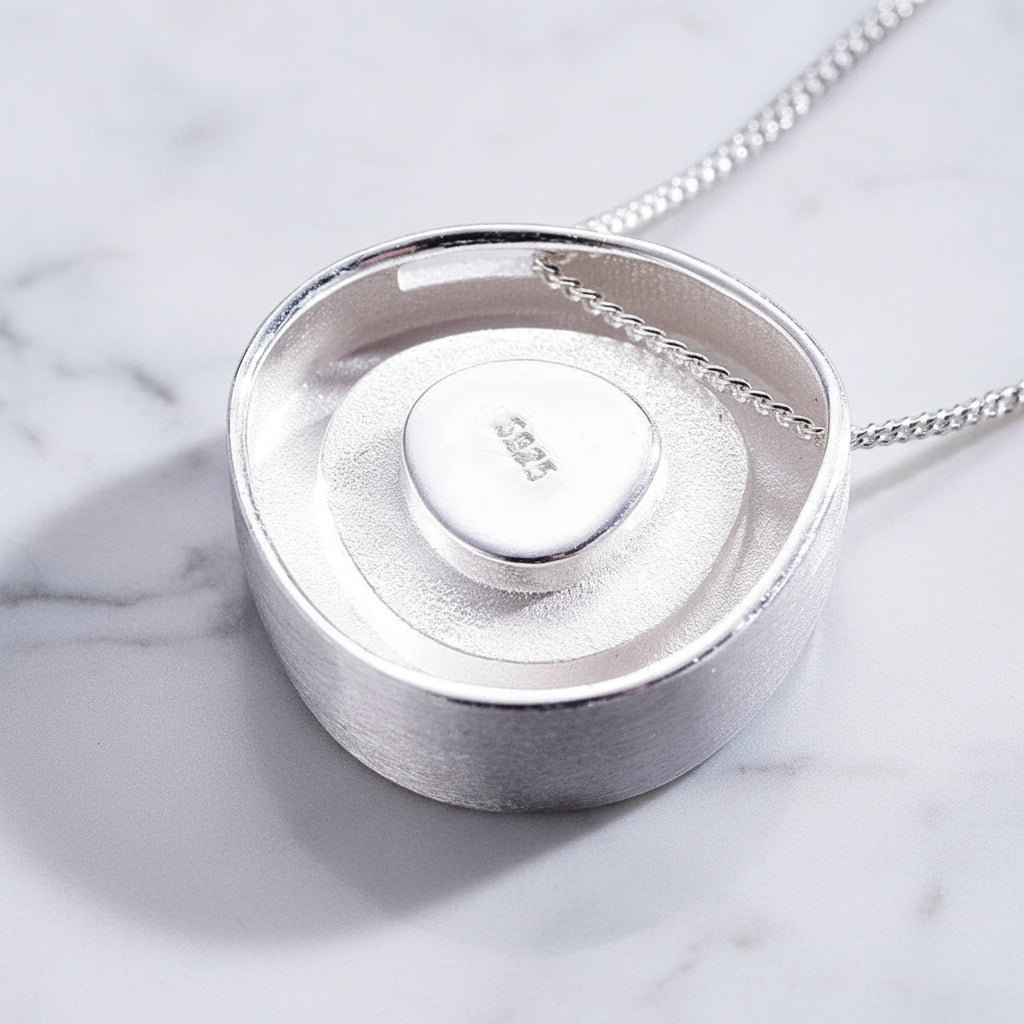 Geometric Round Epoxy Pendant-Black Diamonds New York