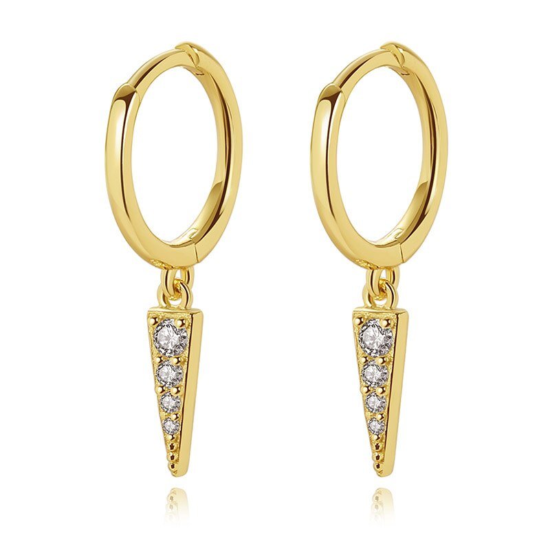 Trustdavis Authentic 925 Sterling Silve Geometric Star Zircon Hoop Earrings For Fashion Women Party Fine Jewelry Accessories - Black Diamonds New York