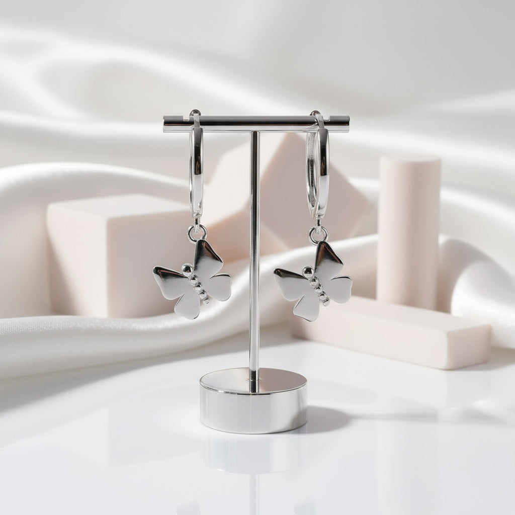 Geometric Star Diamond Hoop Earrings-Black Diamonds New York