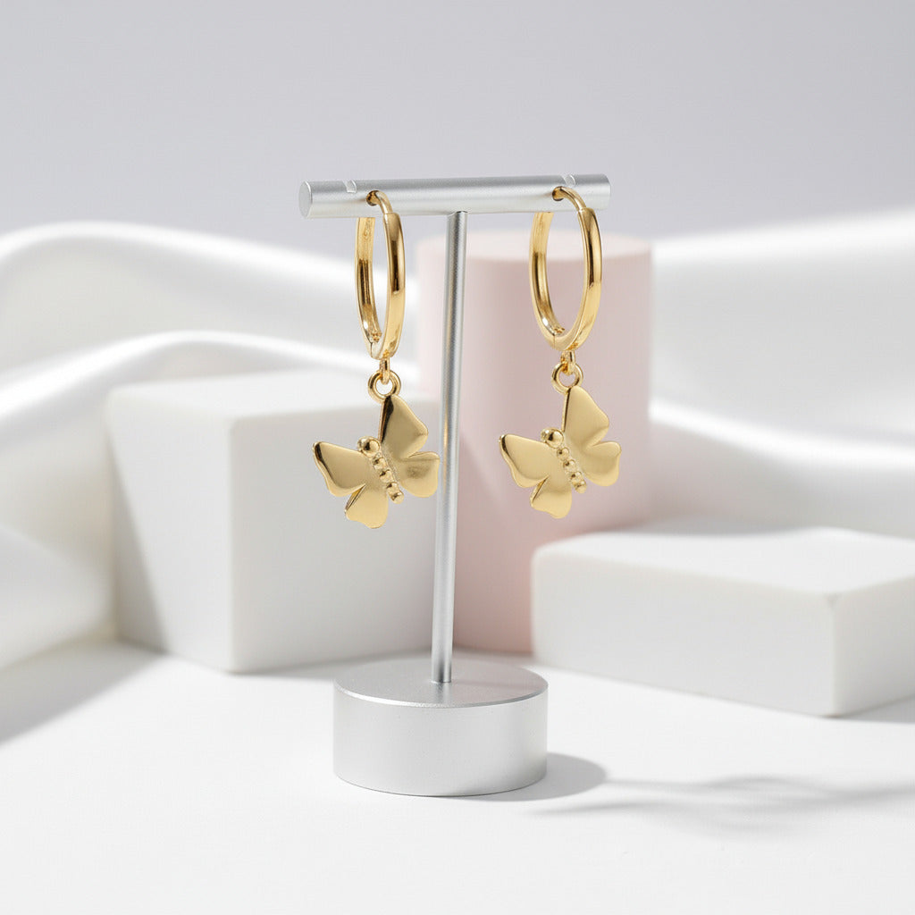 Geometric Star Diamond Hoop Earrings-Black Diamonds New York