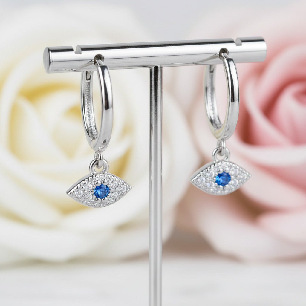 Geometric Star Diamond Hoop Earrings-Black Diamonds New York