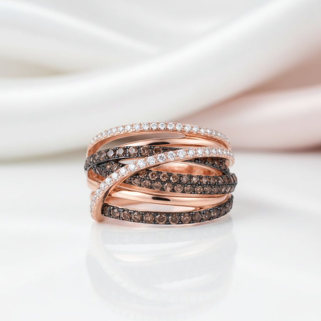 Glamorous Spinel & Clear Diamond Ring-Black Diamonds New York