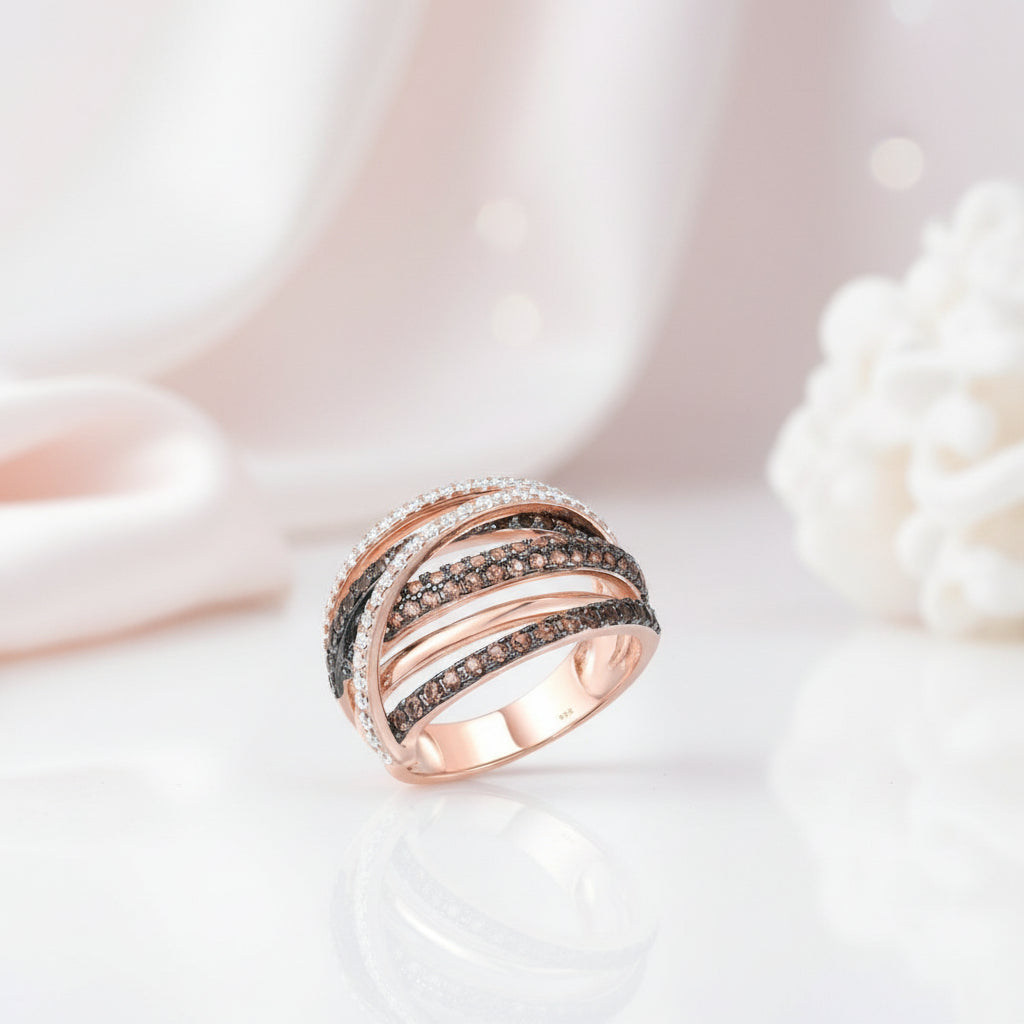 Glamorous Spinel & Clear Diamond Ring-Black Diamonds New York