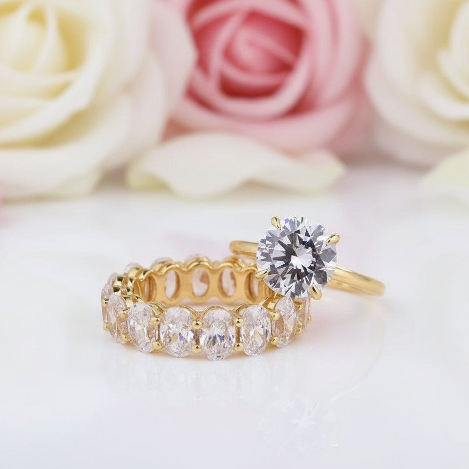 Gorgeous 3.5 Carat Round Cut Wedding Ring Set-Black Diamonds New York