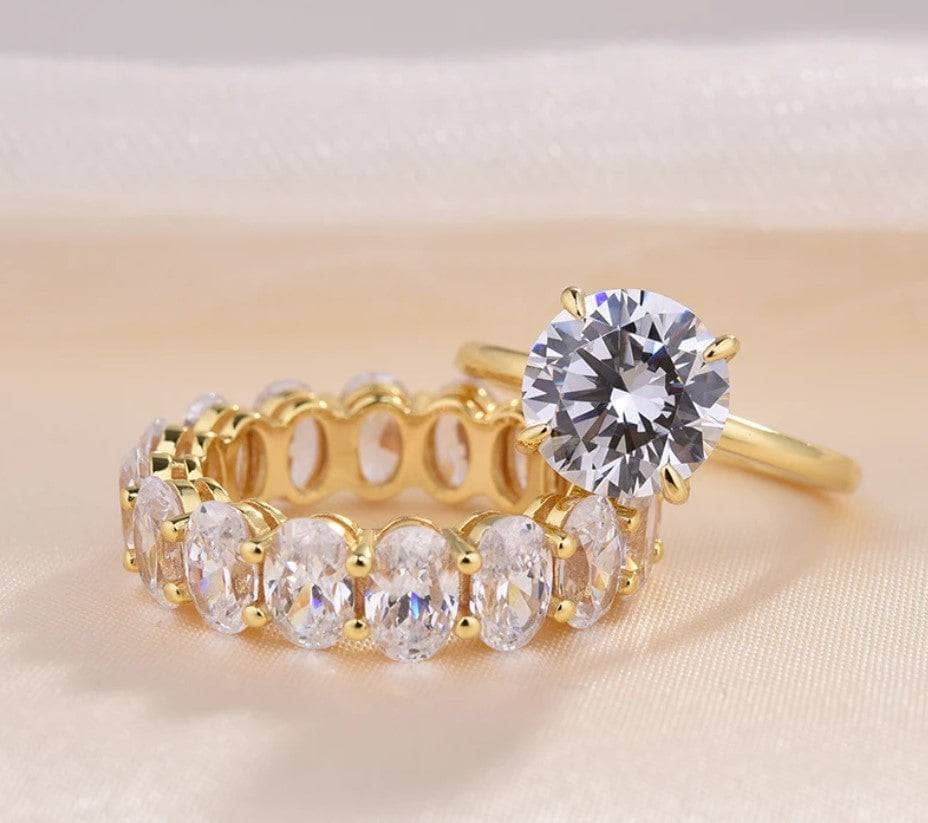 Gorgeous 3.5 Carat Round Cut Wedding Ring Set-Black Diamonds New York
