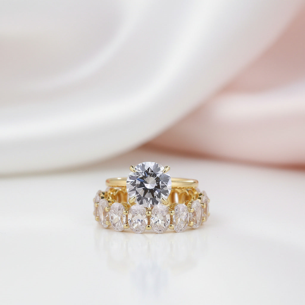 Gorgeous 3.5 Carat Round Cut Wedding Ring Set-Black Diamonds New York