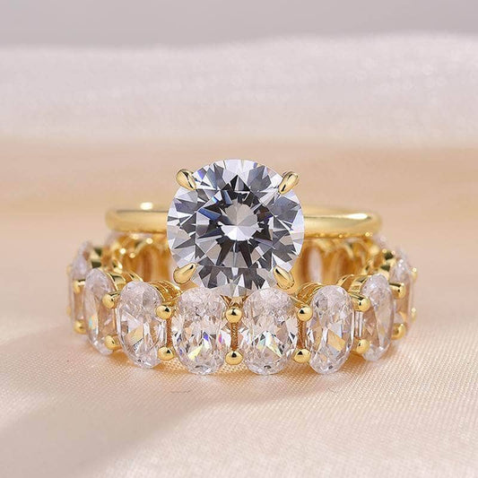 Gorgeous 3.5 Carat Round Cut Wedding Ring Set - Black Diamonds New York