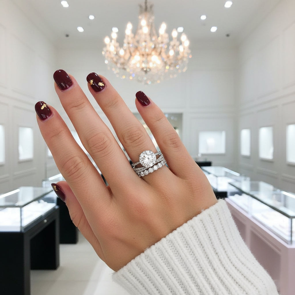 Gorgeous 4 Prong Round Cut Simulated Diamond Ring Set-Black Diamonds New York