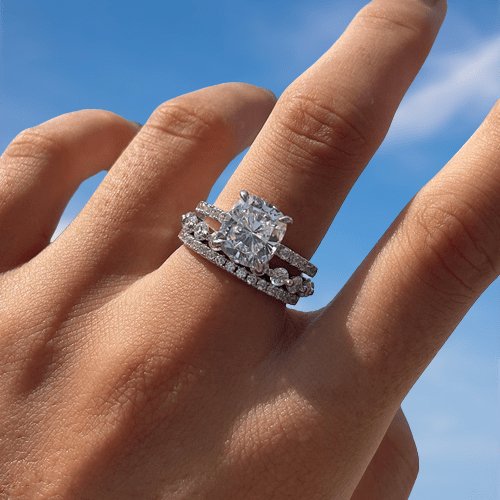 Gorgeous Cushion Cut 3-Pieces Wedding Set DIKO MAHANAP!!!-Black Diamonds New York