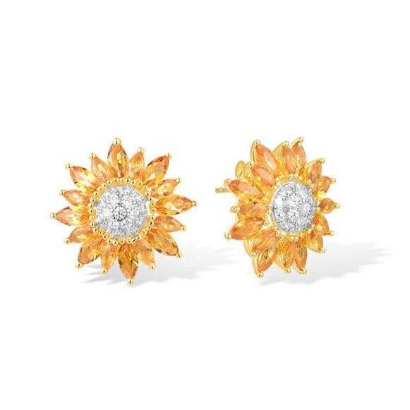 Gorgeous EVN Stone Sun Flower Jewelry Set-Black Diamonds New York