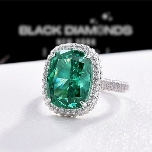 Gorgeous Halo Cushion Cut Paraiba Tourmaline Engagement Ring - Black Diamonds New York