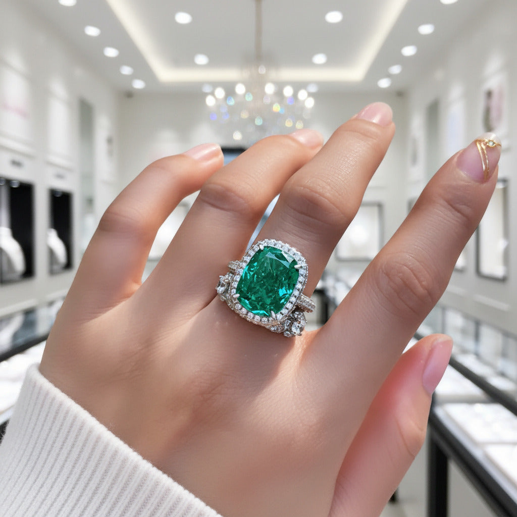 Gorgeous Halo Cushion Cut Paraiba Tourmaline Wedding Set-Black Diamonds New York
