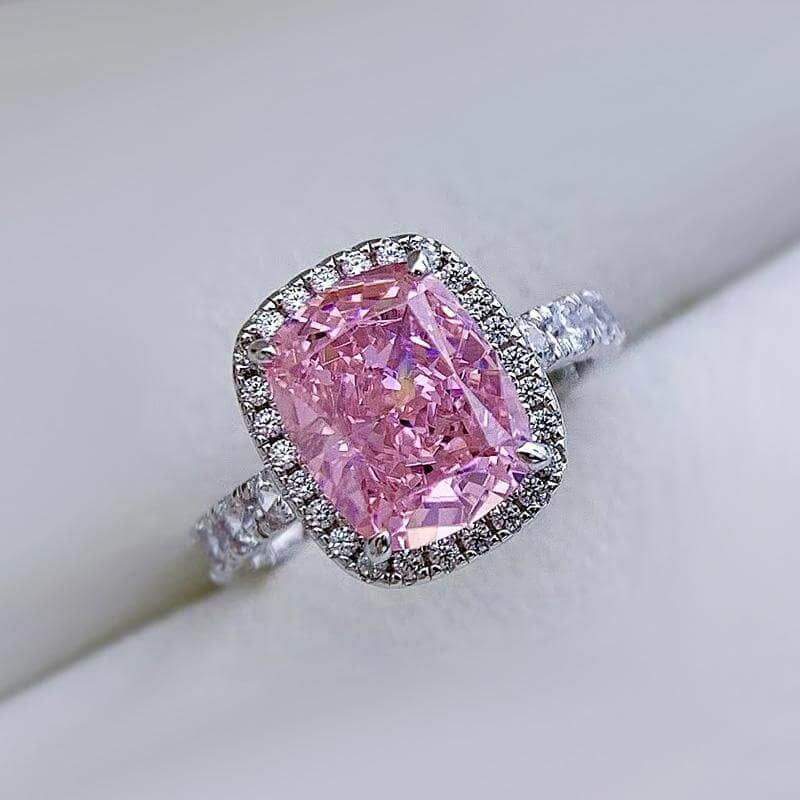 Gorgeous Halo Cushion Cut Pink Sapphire Engagement Ring - Black Diamonds New York