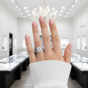 Gorgeous Halo Radiant Cut 3PC Wedding Ring Set-Black Diamonds New York