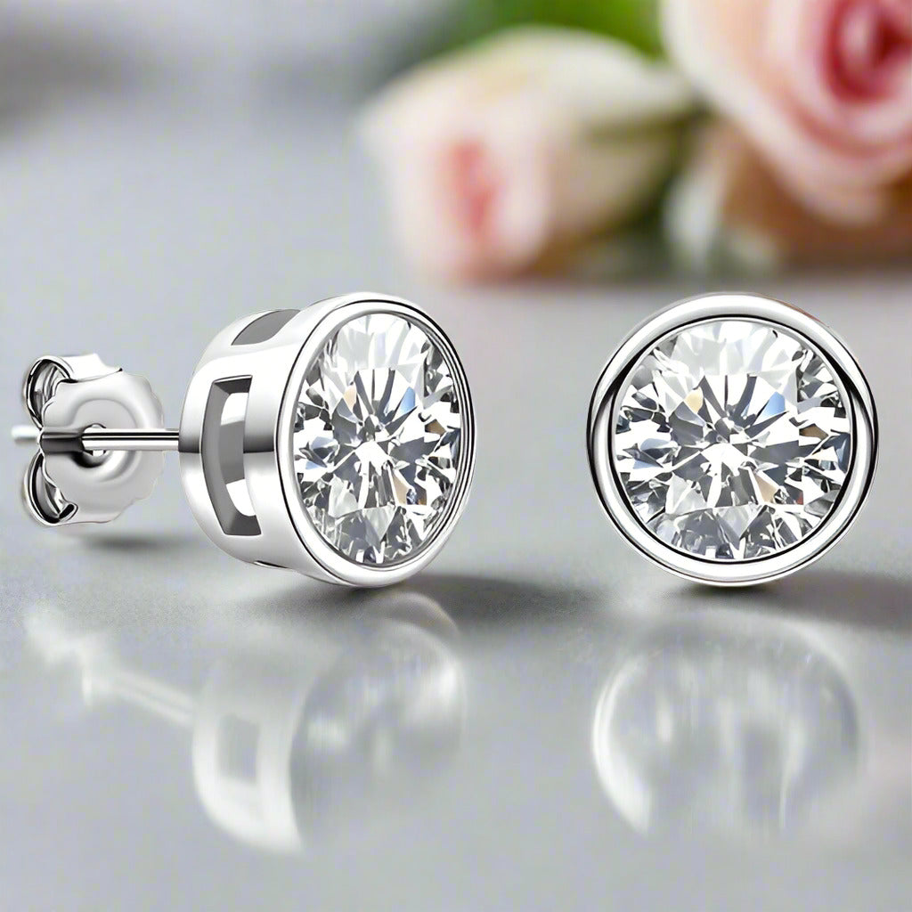 Gorgeous Round Cut Diamond Stud Earrings-Black Diamonds New York