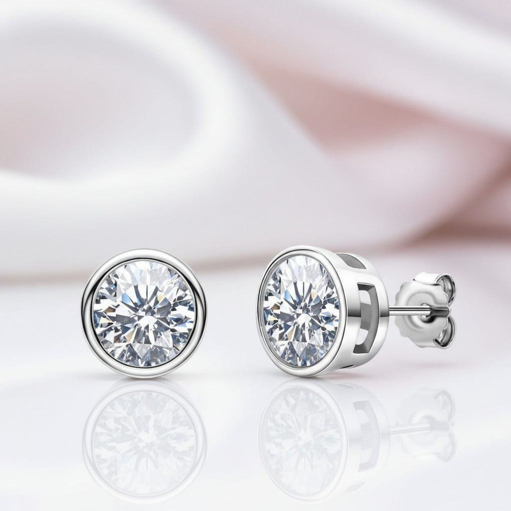 Gorgeous Round Cut Diamond Option Stud Earrings-Black Diamonds New York