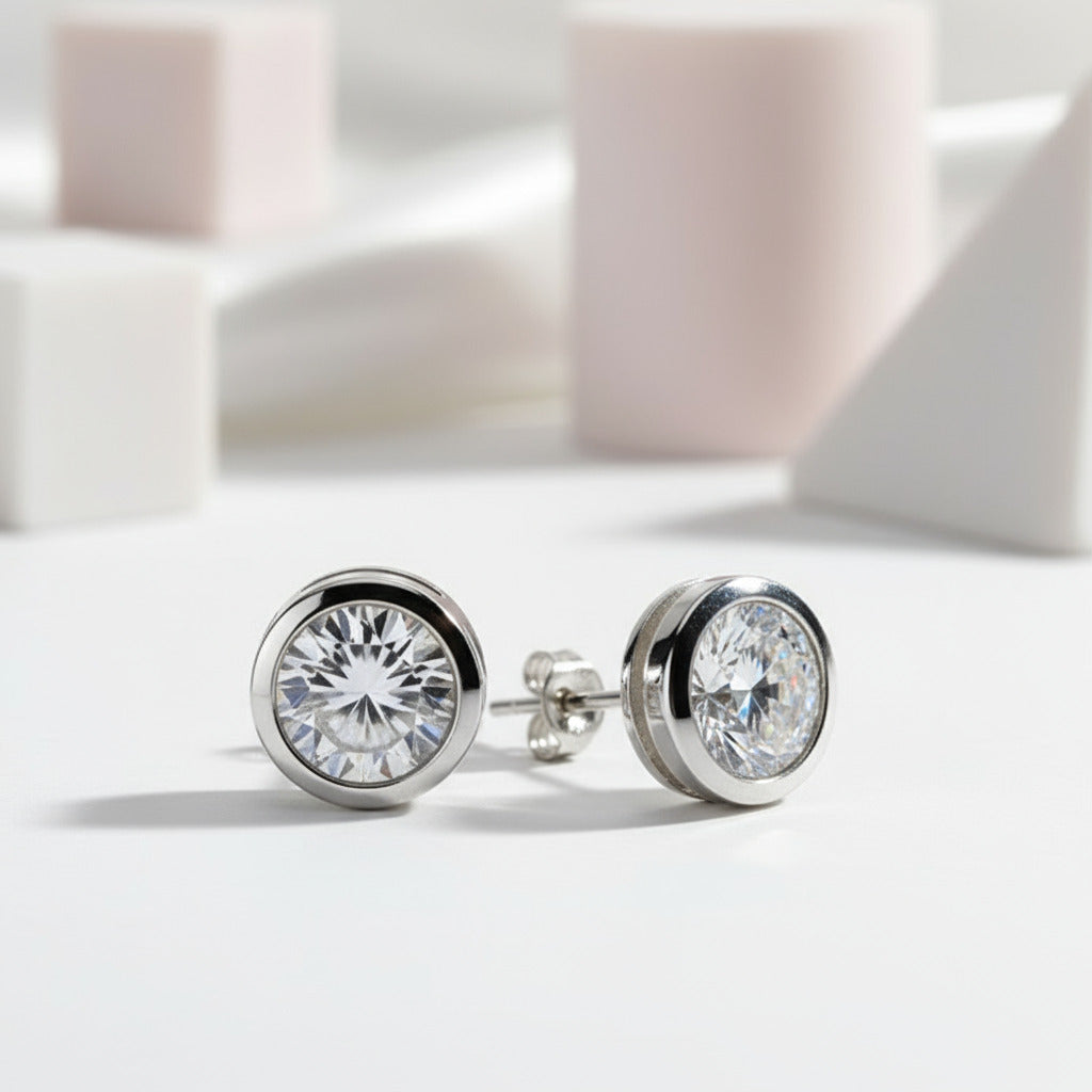 Gorgeous Round Cut Diamond Stud Earrings-Black Diamonds New York