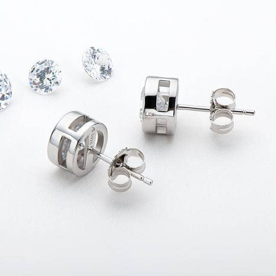 Gorgeous Round Cut Moissanite Stud Earrings-Black Diamonds New York