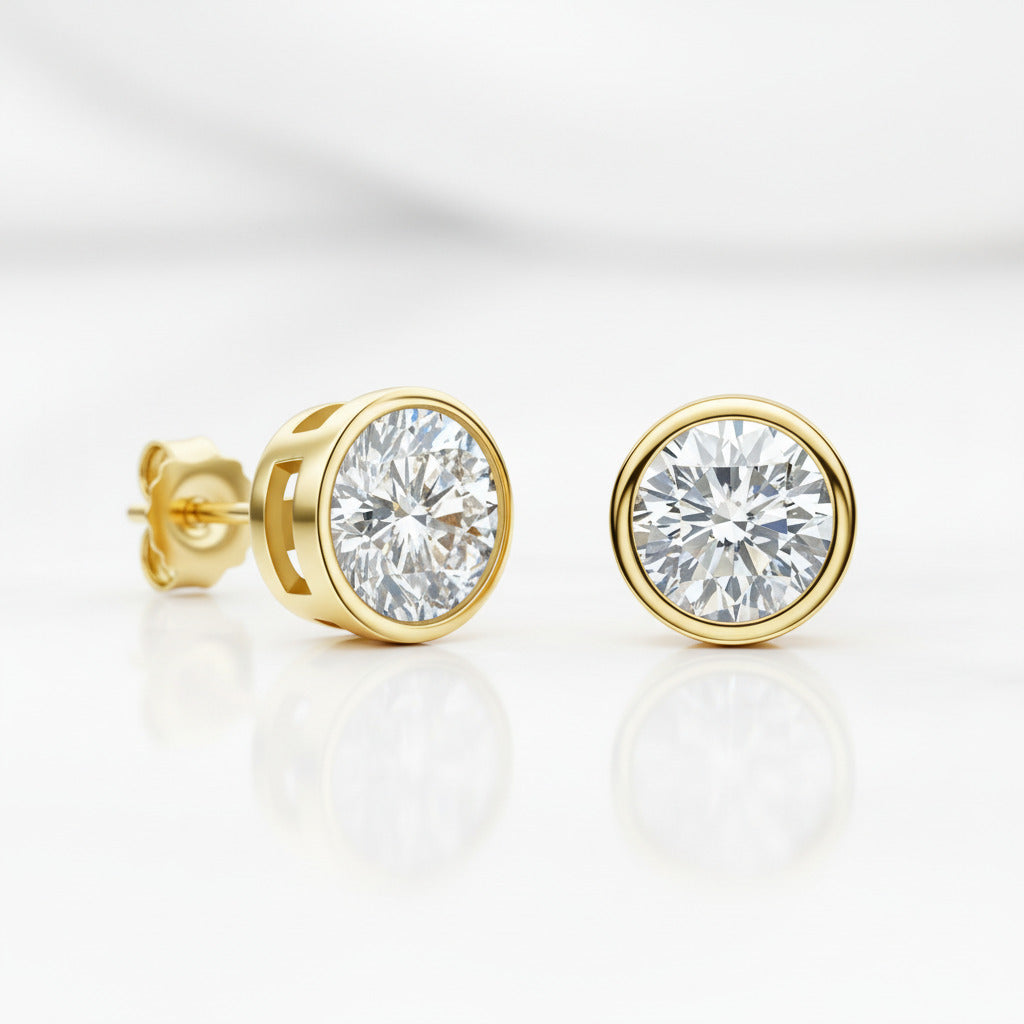 Gorgeous Round Cut Diamond Option Stud Earrings-Black Diamonds New York
