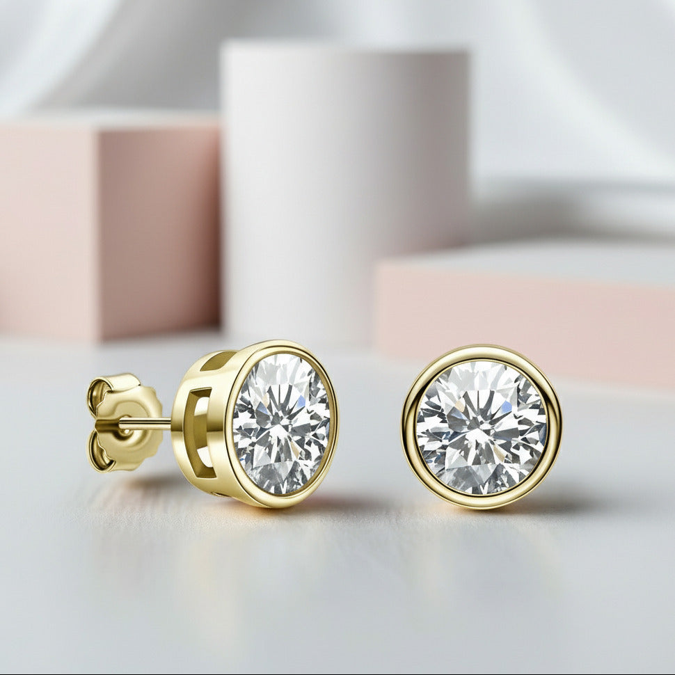 Gorgeous Round Cut Diamond Stud Earrings-Black Diamonds New York