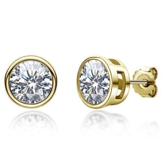 Gorgeous Round Cut Moissanite Stud Earrings - Black Diamonds New York