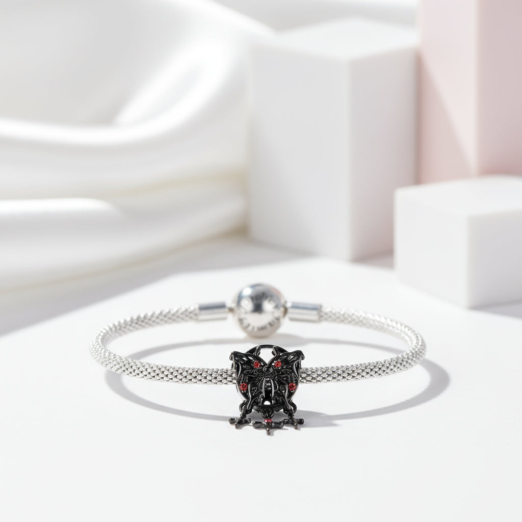 Gothic Black Moon Rose & Butterfly Charm Series-Black Diamonds New York