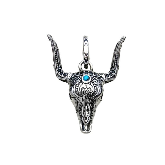 Gothic Bull Head Ethnic Pendant-Black Diamonds New York