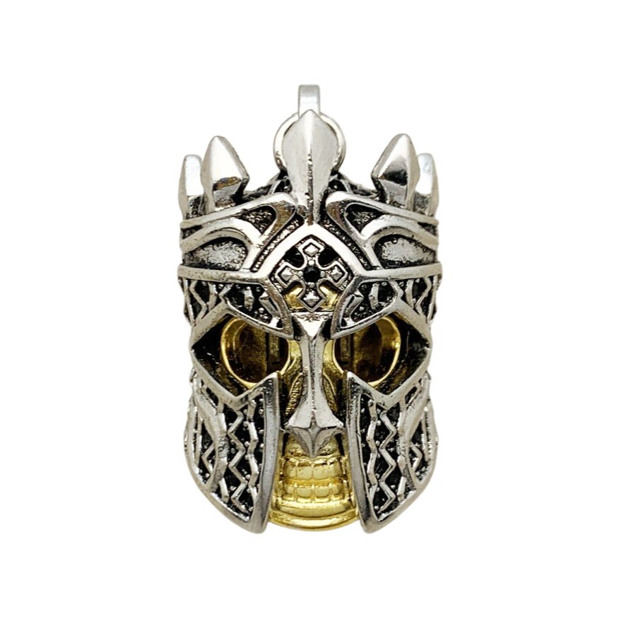 Gothic European Style Sword & Knight Skull with Crown Pendants-Black Diamonds New York